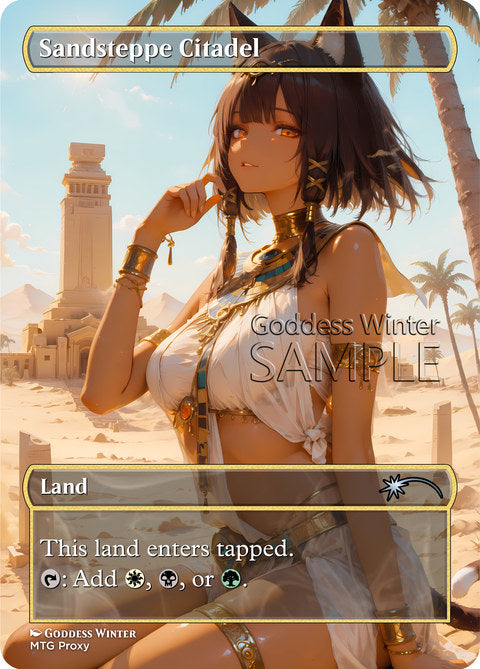 Sandsteppe Citadel Goddess Winter proxy card artwork