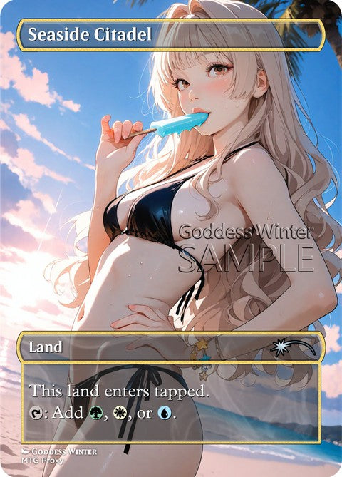 Seaside Citadel Goddess Winter proxy card artwork