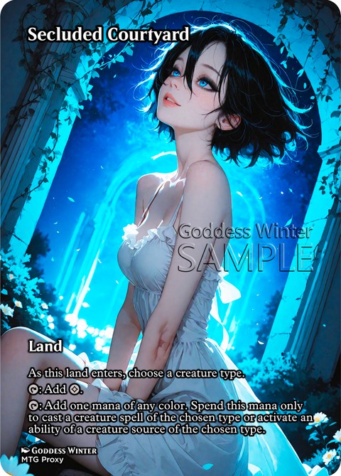 Secluded Courtyard Goddess Winter proxy card artwork