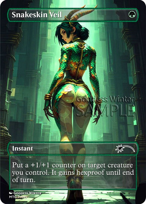 Snakeskin Veil Goddess Winter proxy card artwork