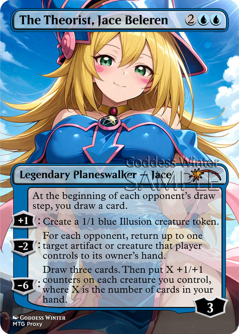The Theorist, Jace Beleren Goddess Winter proxy card artwork