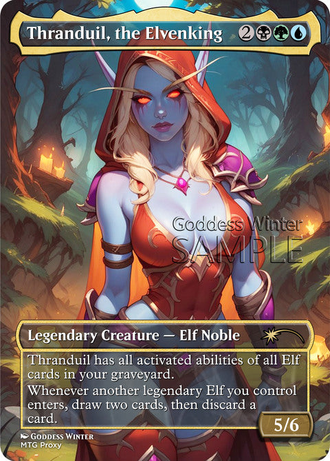 Thranduil, the Elvenking Goddess Winter proxy card artwork