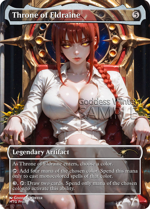 Throne of Eldraine Goddess Winter proxy card artwork