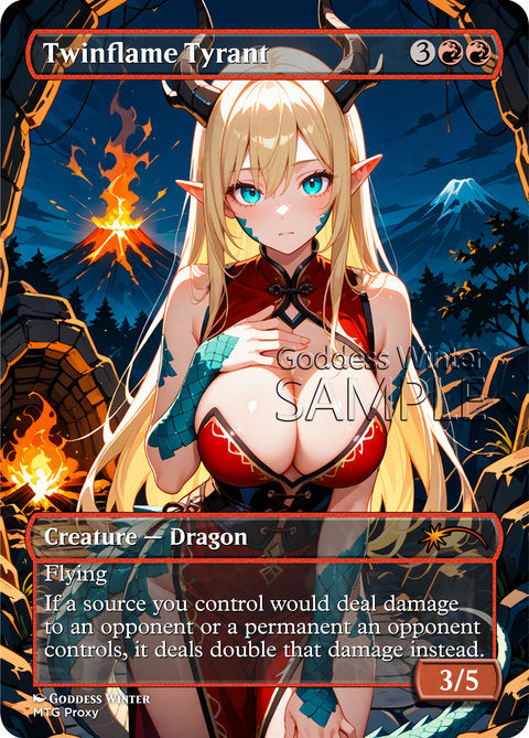 Twinflame Tyrant Goddess Winter proxy card artwork