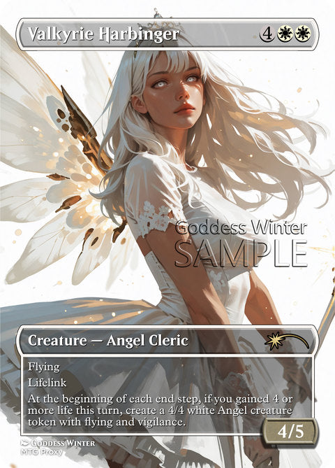 Valkyrie Harbinger Goddess Winter proxy card artwork