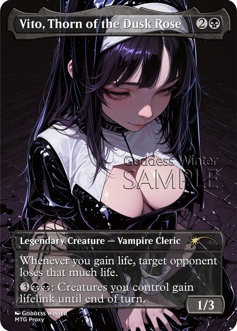 Vito, Thorn of the Dusk Rose Goddess Winter proxy card artwork