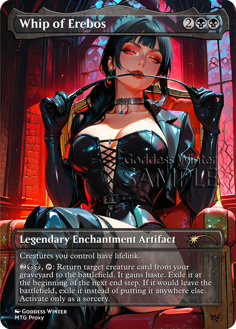 Whip of Erebos Goddess Winter proxy card artwork