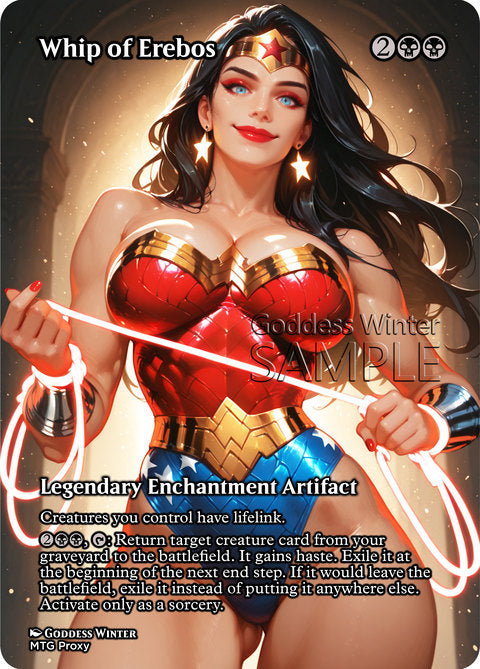 Whip of Erebos Goddess Winter proxy card artwork
