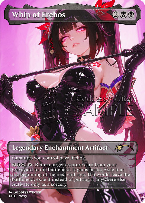 Whip of Erebos Goddess Winter proxy card artwork
