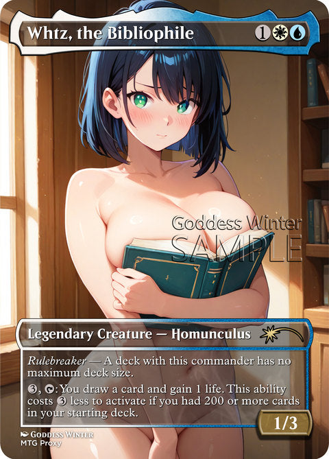 Whtz, the Bibliophile Goddess Winter proxy card artwork