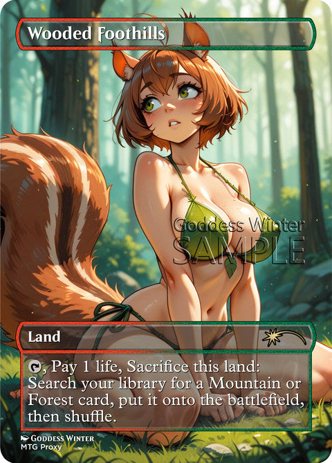 Wooded Foothills Goddess Winter proxy card artwork