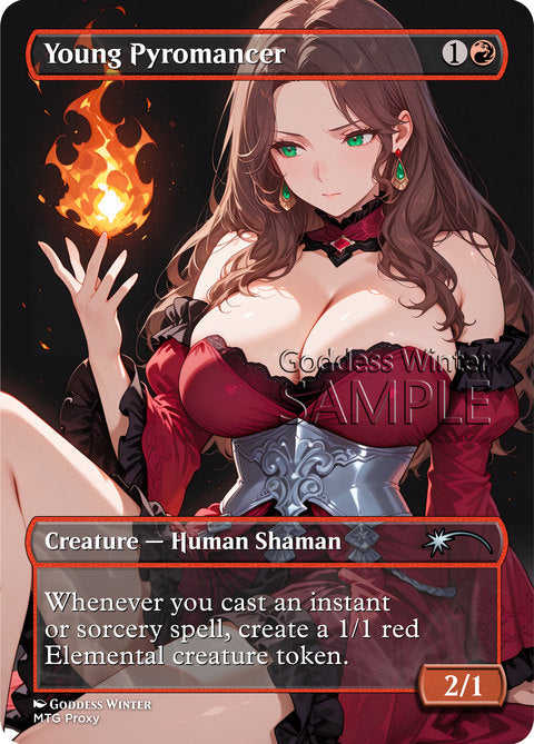 Young Pyromancer Goddess Winter proxy card artwork